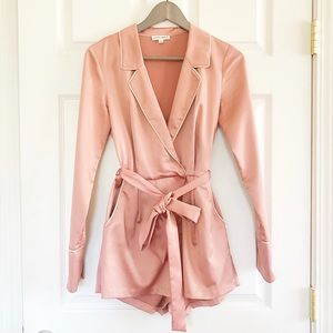 Pink Blush Satin Romper